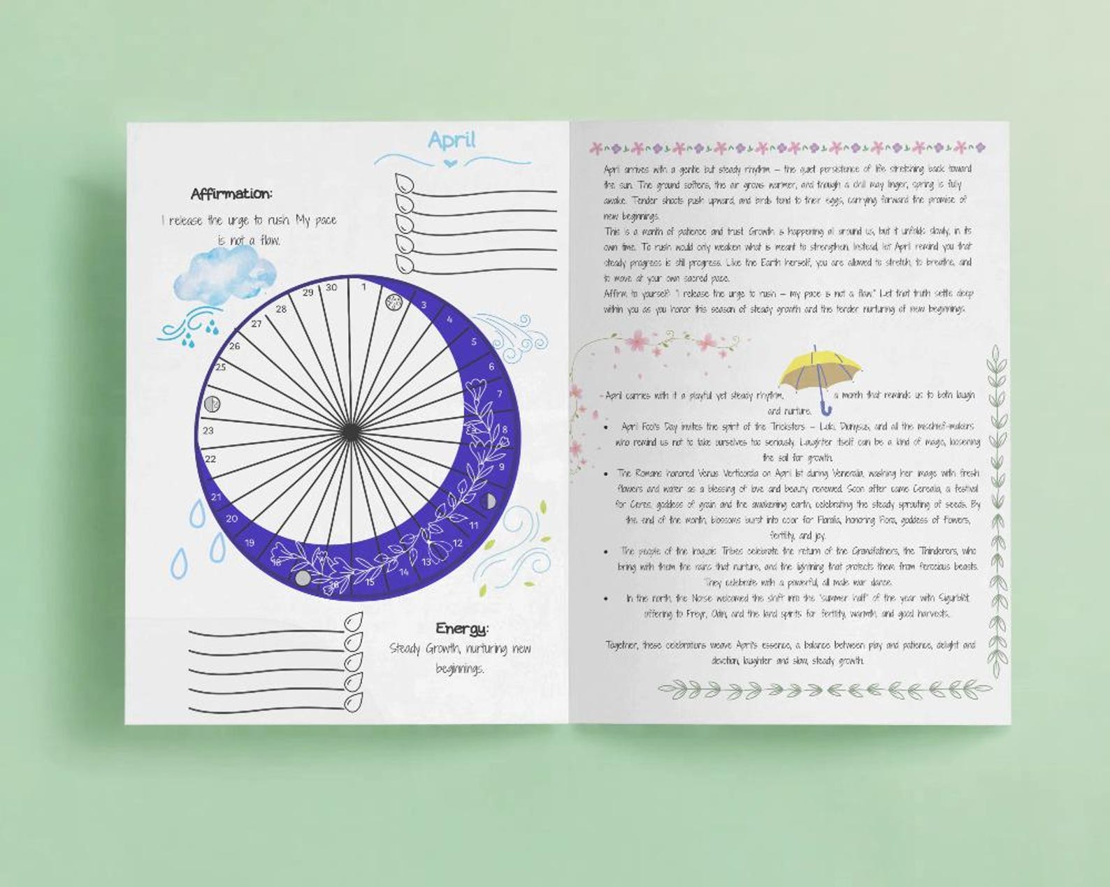 April 2026 Mood Tracker Journal With Meditations and Rituals - Etsy