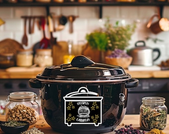 Crockpots Modern Cauldrons Vinyl Sticker – Witch Humor, Stars