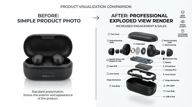 Custom Exploded View Render | 3D Product Visualization | Technical ...