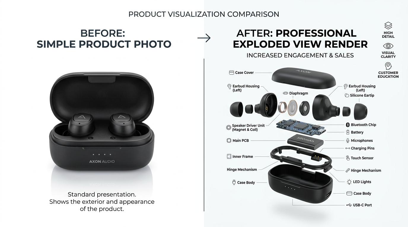 Exploded Device Render Custom Exploded View Render | 3D Product Visualization | Technical ...