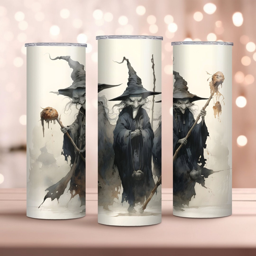 Wicked Witches 20oz Skinny Tumbler Wrap | Halloween Drinkware Decor ...