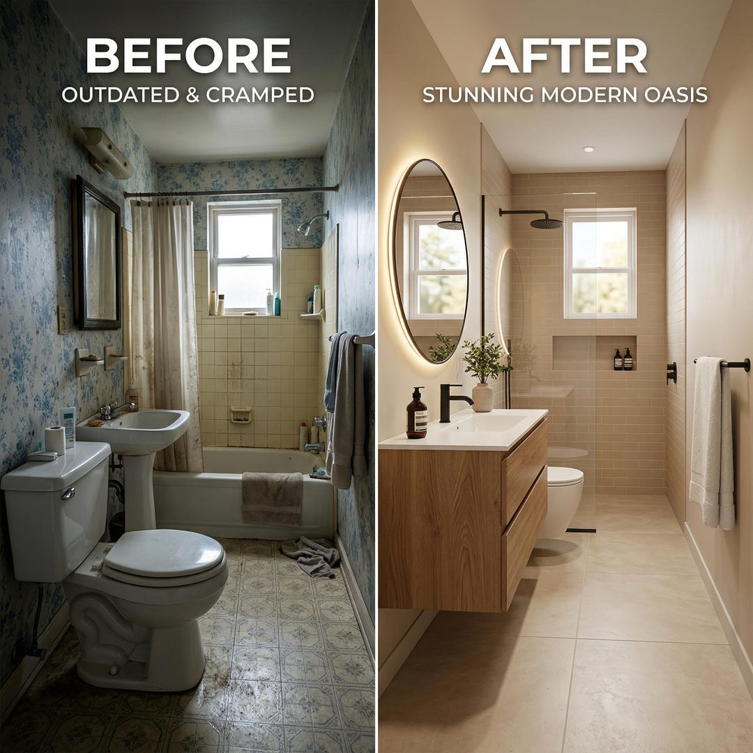 Custom Bathroom Makeover Visualization, Virtual Interior Design From ...