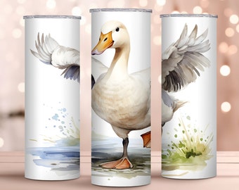 Watercolor Goose 20oz Skinny Tumbler Wrap - Sublimation Design - Printable Tumbler Wrap Design - Goose Tumbler Wrap
