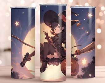 Bruja de Halloween 20oz Flaco Tumbler Wrap / Spooky Drinkware Decor / Witchy Season Design / Halloween / Descarga instantánea
