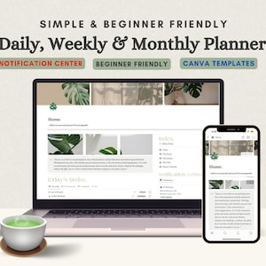 Notion Template Aesthetic, Notion Calendar Template, ADHD Friendly, Task Tracker, Notion Journal, Notion 2024, That Girl Notion Planner