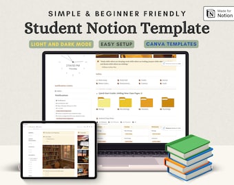 Notion Template Student,Student Notion Planner,Notion Life Planner Student,School Planner Notion,Course Tracker Notion, Notion Study Planner