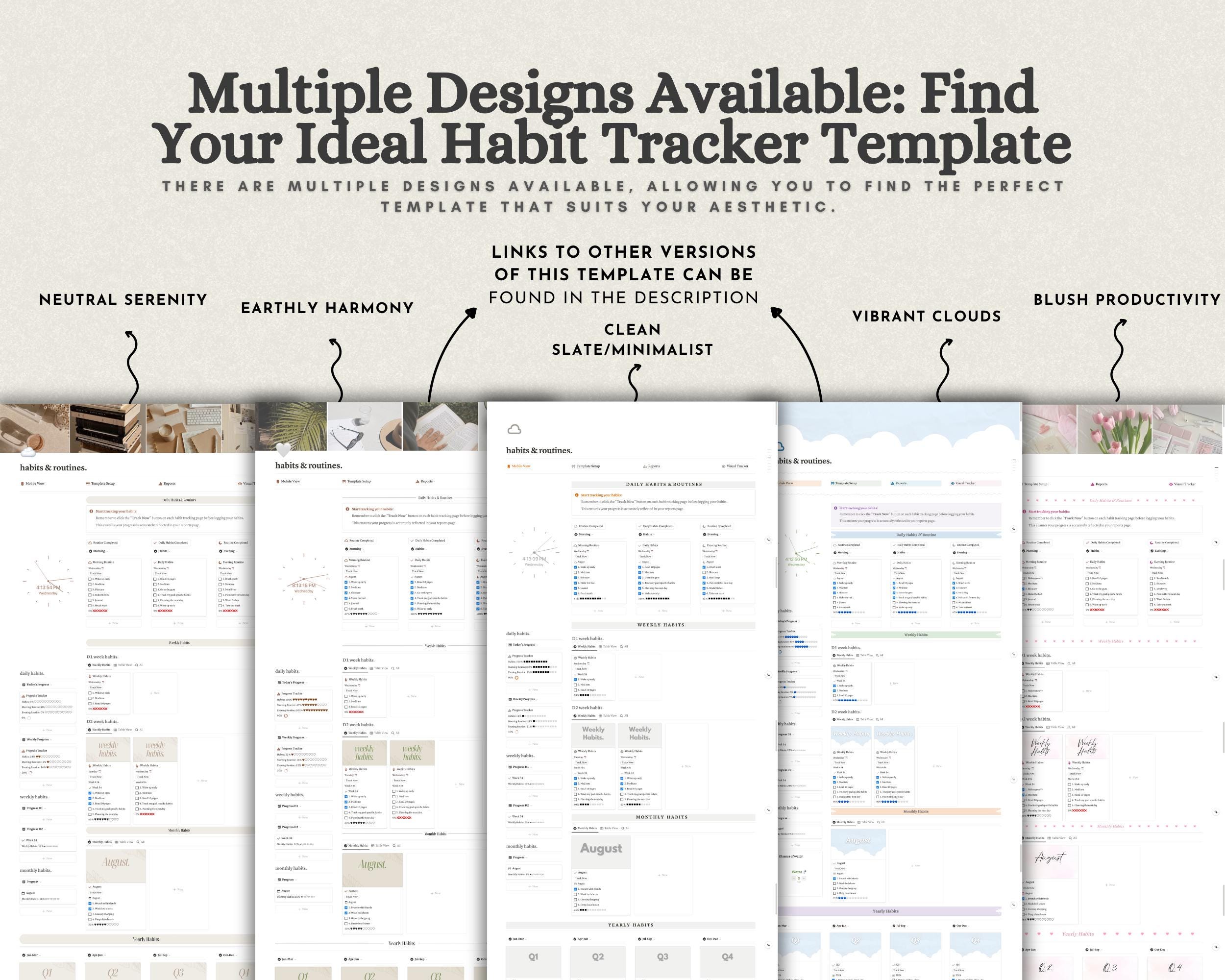 Notion Daily Routine Notion Habit Tracker, Notion Routines, Daily, Weekly, Monthly Notion ...