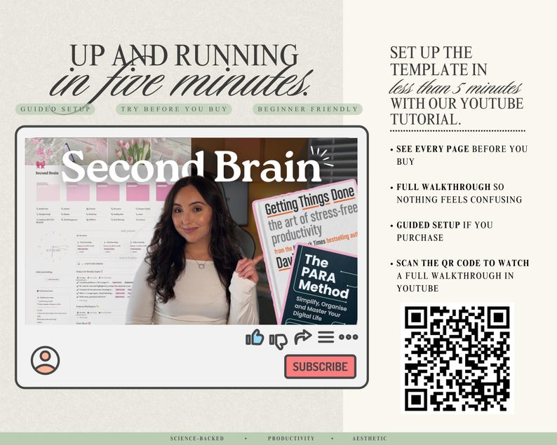 The Ultimate Notion Second Brain GTD Notion Template PARA Method Notion Life Planner Template All-In-One Pink Notion Template image 9