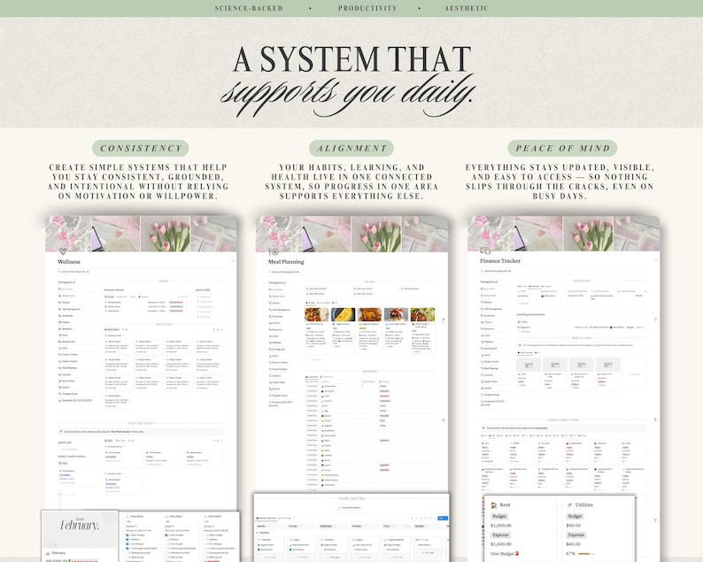 The Ultimate Notion Second Brain GTD Notion Template PARA Method Notion Life Planner Template All-In-One Pink Notion Template image 3