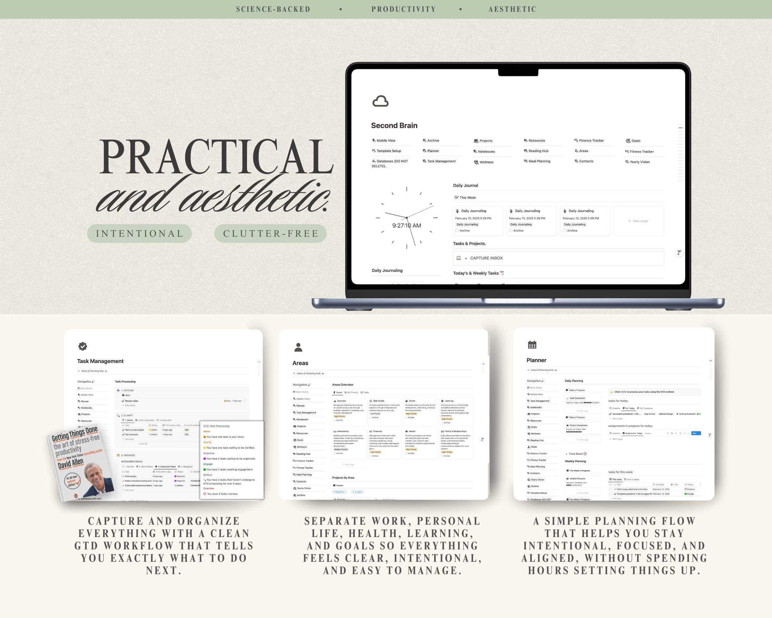 The Ultimate Notion Second Brain GTD Notion Template PARA Method Notion ...