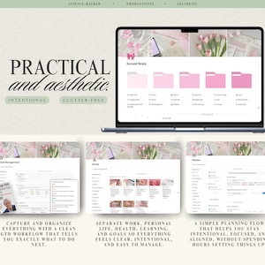 The Ultimate Notion Second Brain GTD Notion Template PARA Method Notion Life Planner Template All-In-One Pink Notion Template image 2