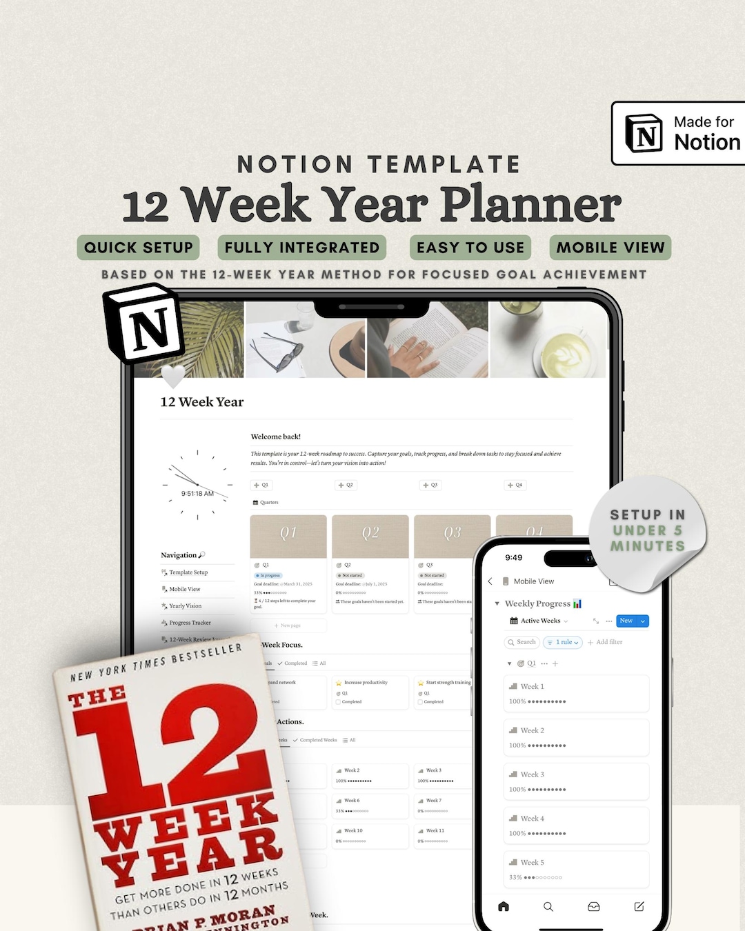 12 Week Year Notion Planner Goals Planner Notion Life Vision Notion ...