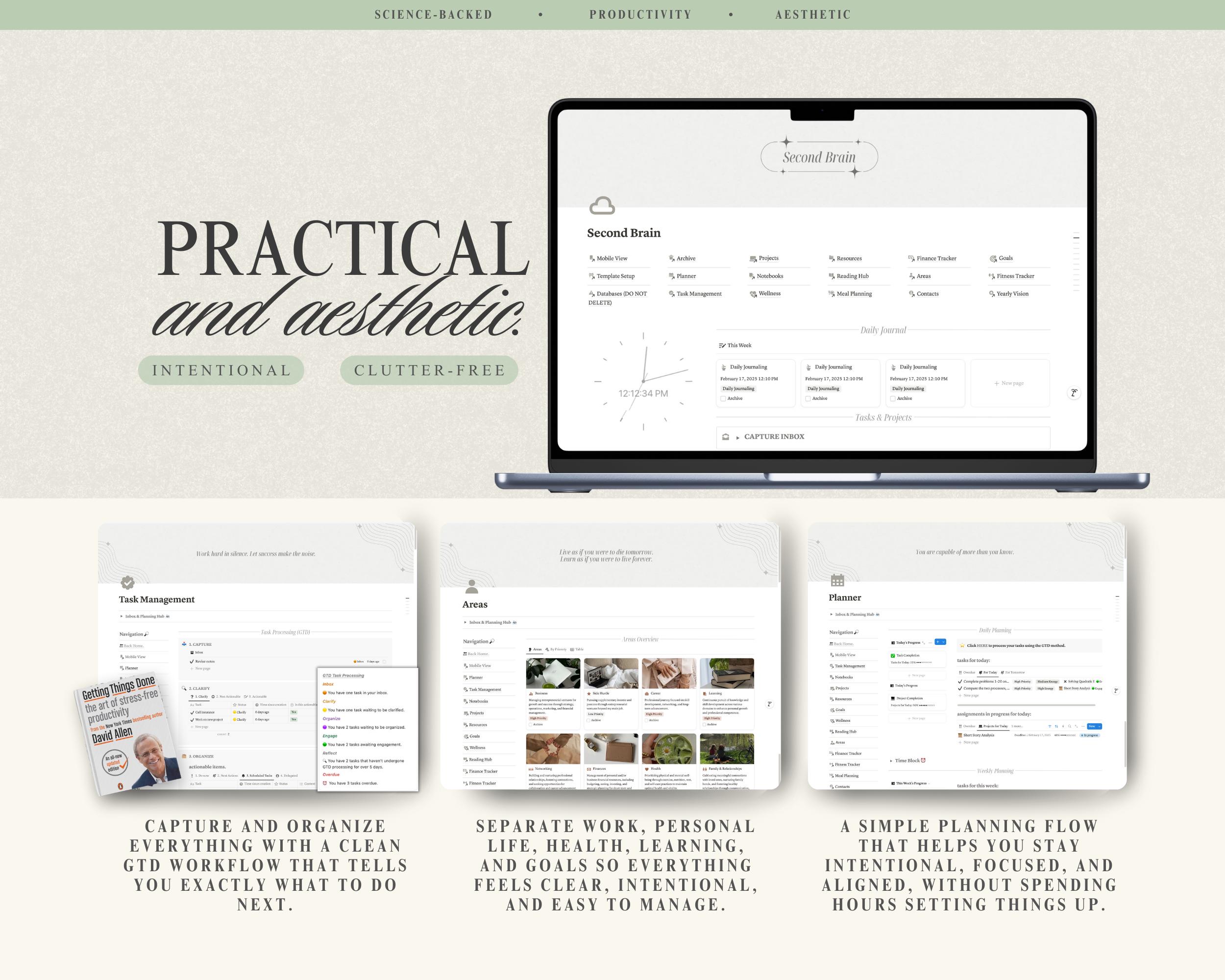 The Ultimate Notion Second Brain GTD Notion Template PARA Method Notion ...