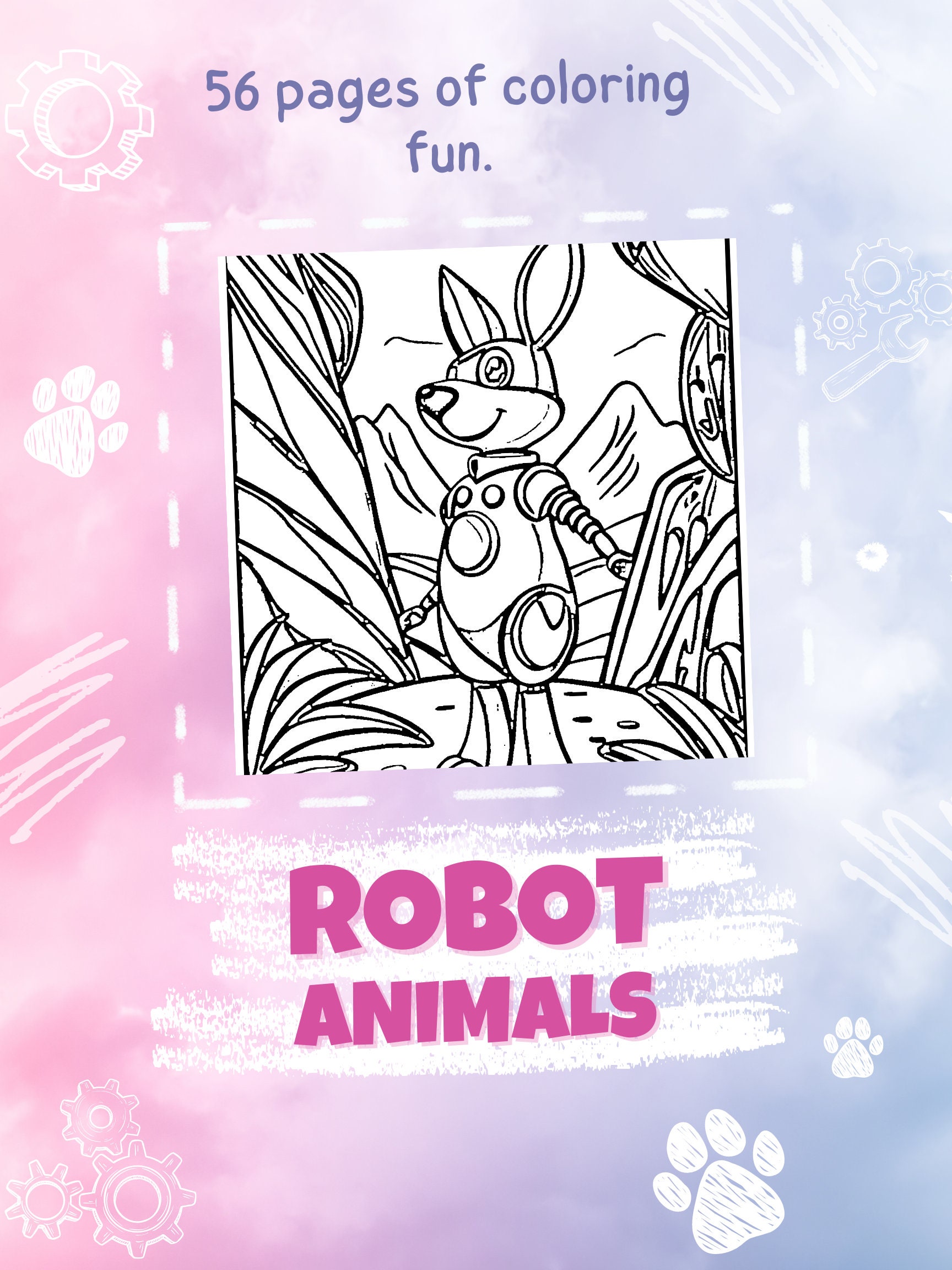 Robot Animals Coloring Pages - Etsy