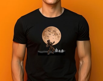Werewolf Gravesite Halloween Tee - Unisex Cotton T-Shirt