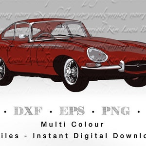 Könnte beinhalten: Ein rotes Oldtimer-Auto vor weißem Hintergrund. Das Auto hat einen schwarzen Kühlergrill und schwarze Räder. Das Auto ist ein klassischer Sportwagen.