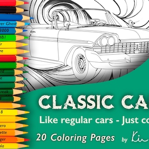 Classic Car Colouring pages