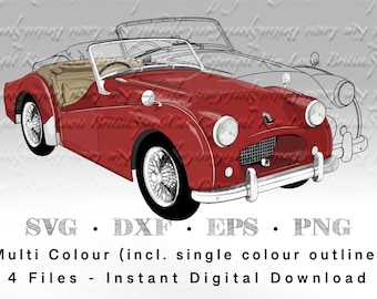 Triumph TR2 Colour SVG File (incl. outline layer)