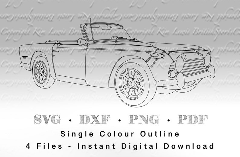 Triumph TR250 Outline SVG File image 1