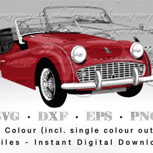 Triumph TR3 Colour SVG File (incl. Outline layer)