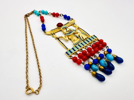 Vintage SPHINX Designer Egyptian Revival Necklace… - image 2