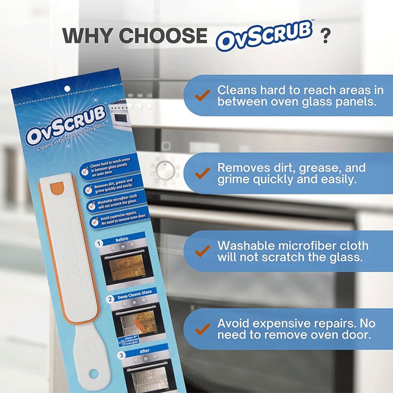 Ovscrub Oven Glass Cleaning Tool Cleans Between Oven Glass Doors