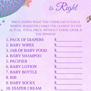 The Price is Right Baby Shower Game