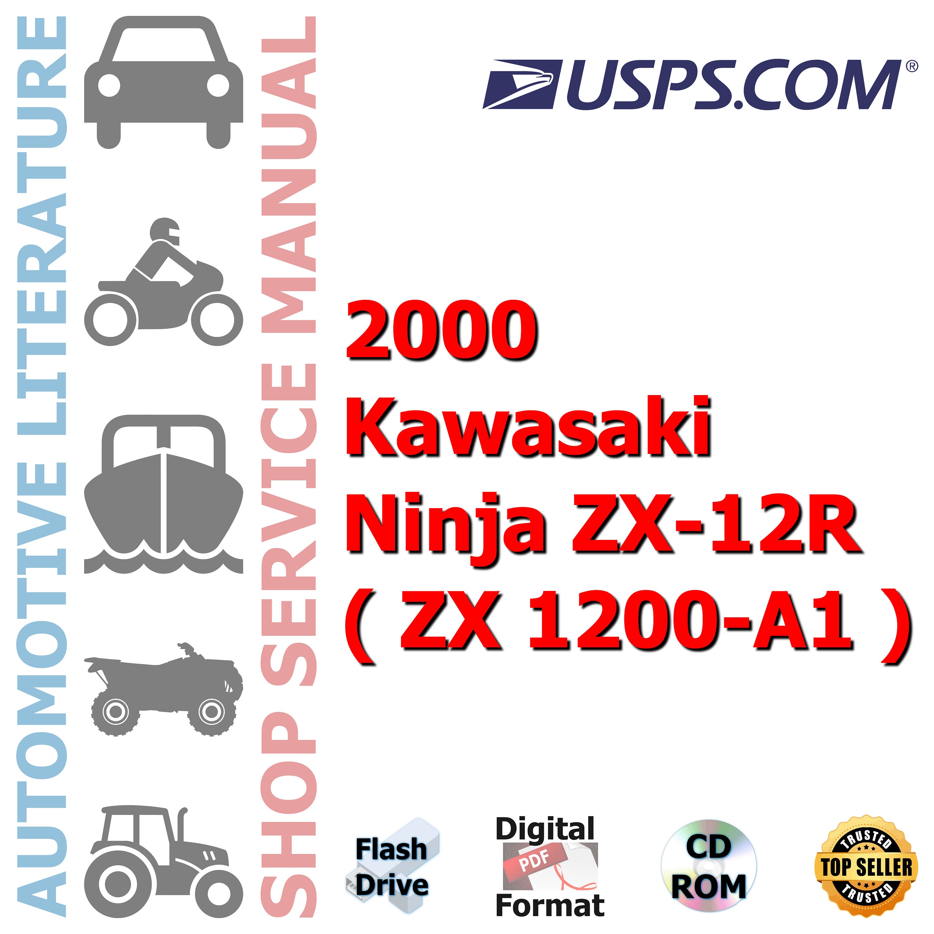 2000 Kawasaki Ninja ZX-12R ( ZX 1200-A1 ) Complete Service Manual 