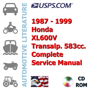 1987,1988,1989,1990,1991,1992,1993,1994,1995,1996,1997,1998,1999 Honda XL600V Transalp. 583cc. Complete Workshop Repair Service Shop Manual