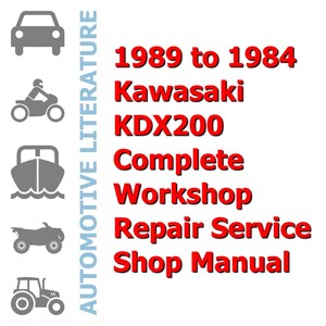 1989-1984 Kawasaki KDX200 complete werkplaatsreparatieservice werkplaatshandboek