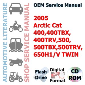 Arctic Cat 2006 400 400TBX 400TRV 500 500TBX 500TRV 650H1 650 V TWIN Complete Workshop Repair Service Shop Manual