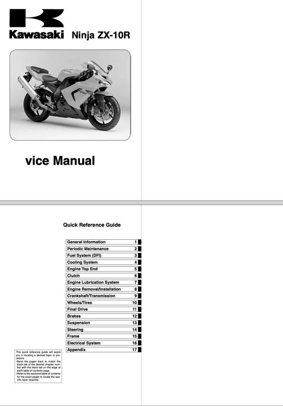 2005 Kawasaki Ninja ZX-10R Repair Manual - Etsy