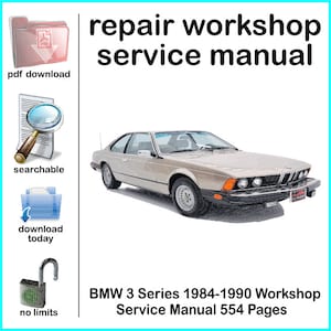 BMW 3 Series 1984-1990 Workshop Service Manual 554 Pages