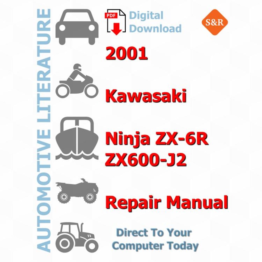 2001 Kawasaki Ninja ZX-6R ZX600-J2 Service Shop Manual, Workshop