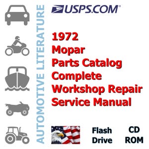 1972 Mopar Complete Workshop Parts Catalog