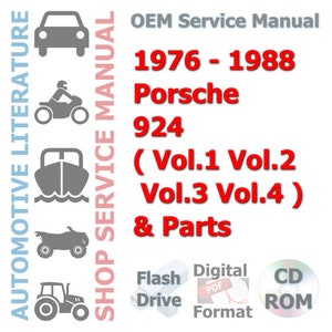 1976-1988 Porsche 924 ( Vol.1 Vol.2 Vol.3 Vol.4 ) Factory Complete Workshop Repair Service Shop Manual