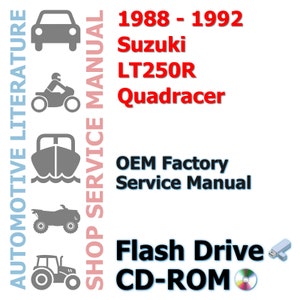 1988-1992 Suzuki LT250R Quadracer Complete Workshop Repair Service Shop Manual