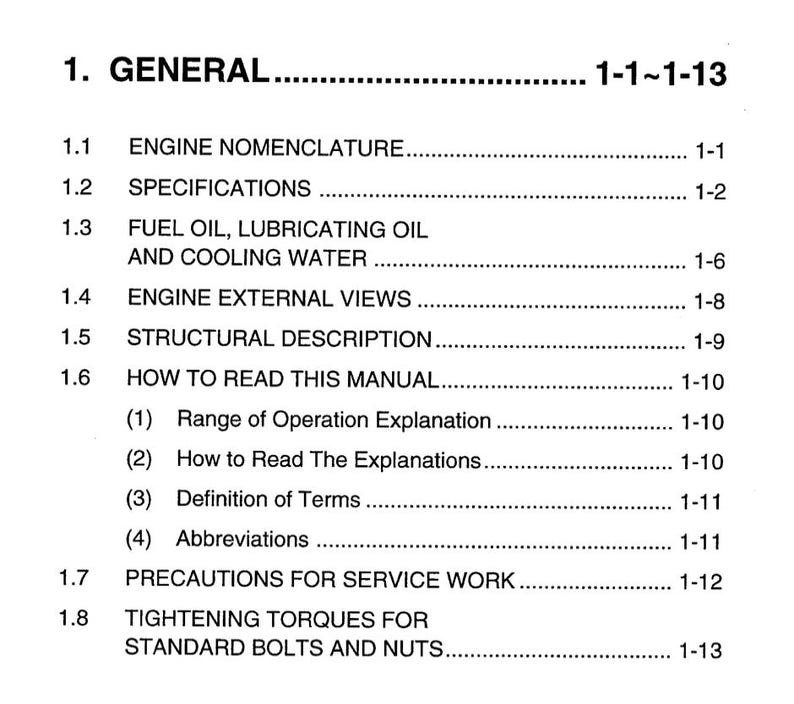 Komatsu Diesel Engine 4D98, 4D106, S4D106 Series Repair Manual