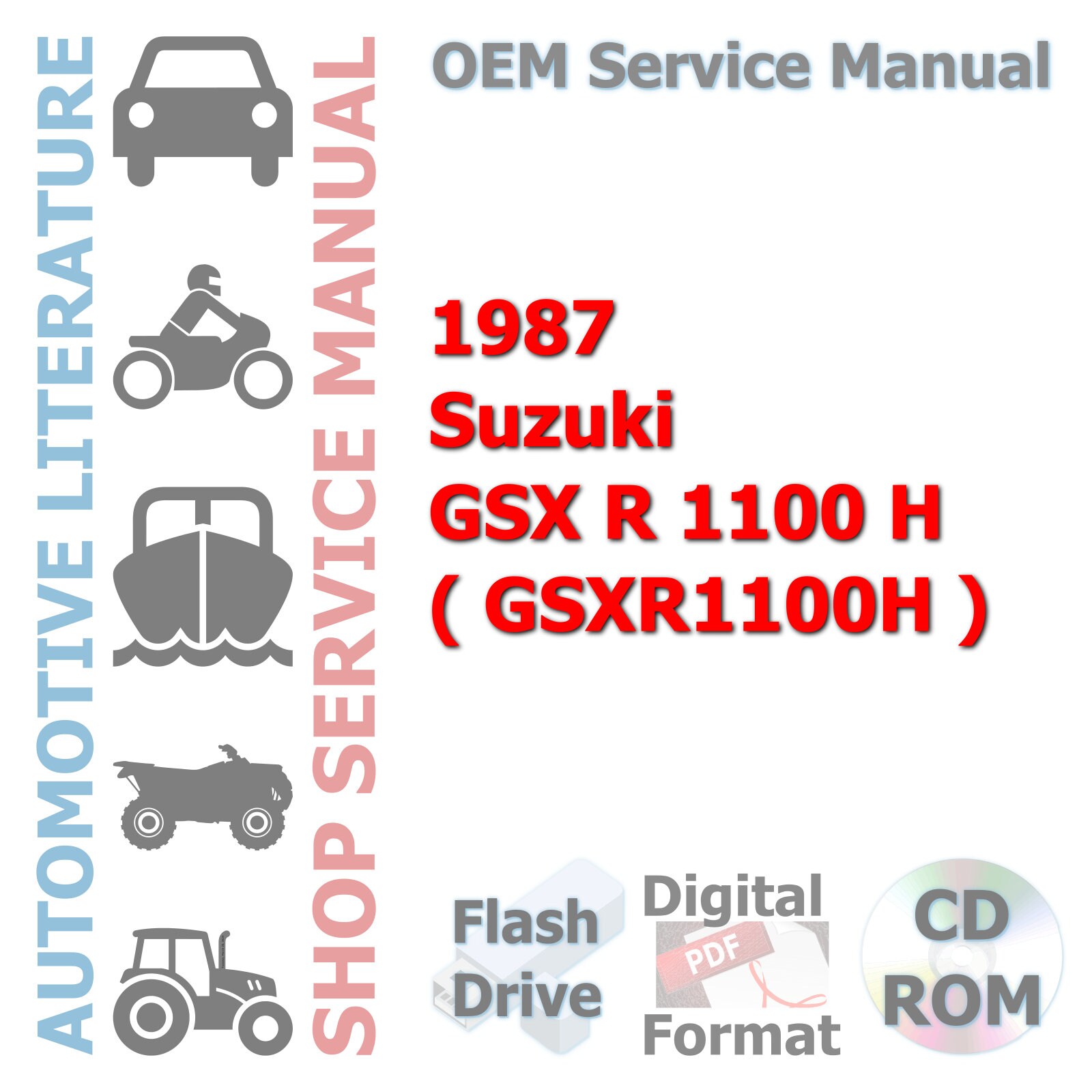 1987 Suzuki GSX R 1100 H ( GSXR1100H ) Complete Service Manual - Etsy