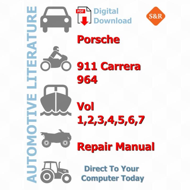 Porsche 911 Carrera 964 Vol 1,2,3,4,5,6,7 Repair Manual