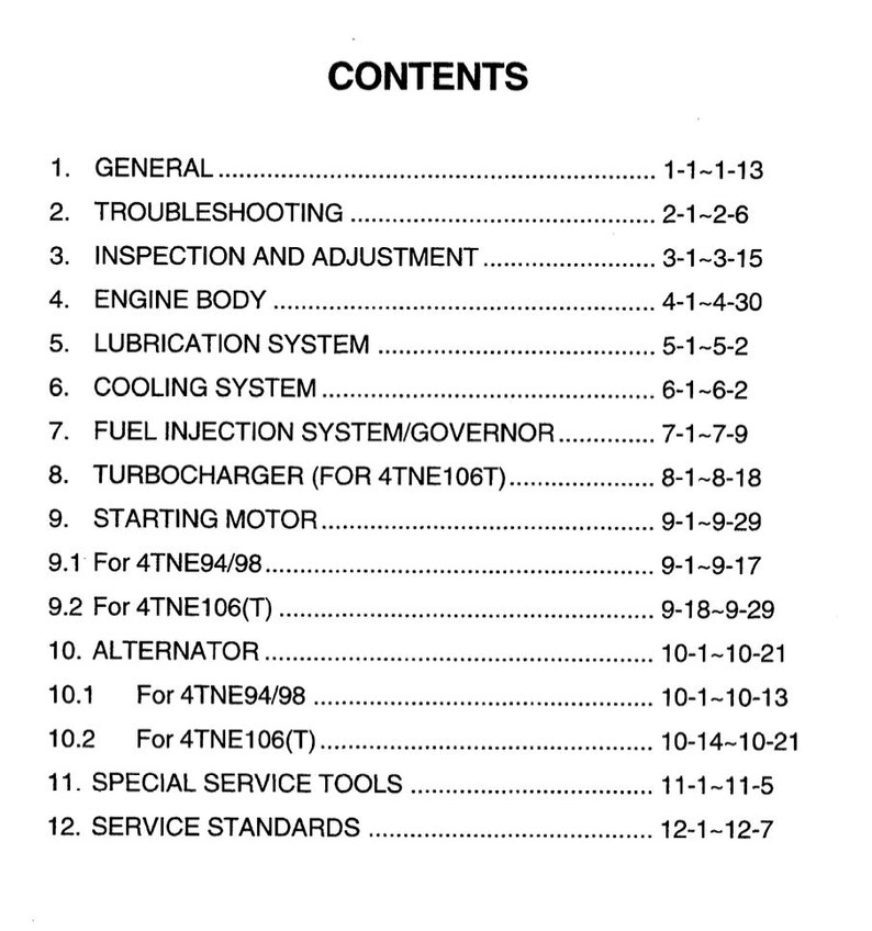 Komatsu Diesel Engine 4D98, 4D106, S4D106 Series Repair Manual