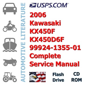2006 Kawasaki KX450F KX450D6F 99924-1355-01 Complete Service Manual