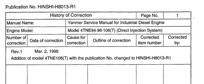 Komatsu Diesel Engine 4D98, 4D106, S4D106 Series Repair Manual