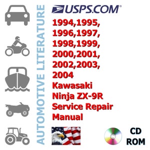 1994,1995,1996,1997,1998,1999,2000,2001,2002,2003,2004 Kawasaki Ninja ZX-9R Complete Workshop Repair Service Shop Manual