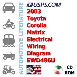 2003 Toyota Corolla Matrix Complete Electrical Wiring Diagram EWD486U Shop Manual
