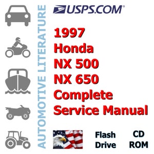 1997 Honda NX 500 / NX 650 Complete Workshop Repair Service Shop Manual