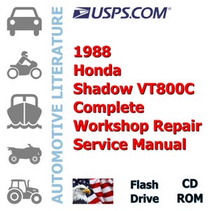 1988 Honda Shadow VT800C Complete Workshop Repair Service Manual