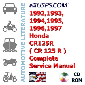1992,1993,1994,1995,1996,1997 Honda CR125R ( CR 125 R ) Complete Workshop Repair Service Shop Manual