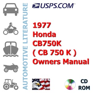 1977 Honda CB750K ( CB 750 K ) Complete Owners Manual