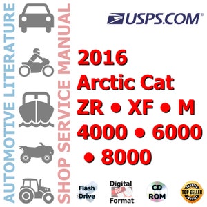 Manual de taller y servicio de reparación completo de fábrica para Arctic Cat ZR XF M 4000 6000 8000 2016